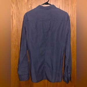 James Perse navy with white box check size 3 standard shirt